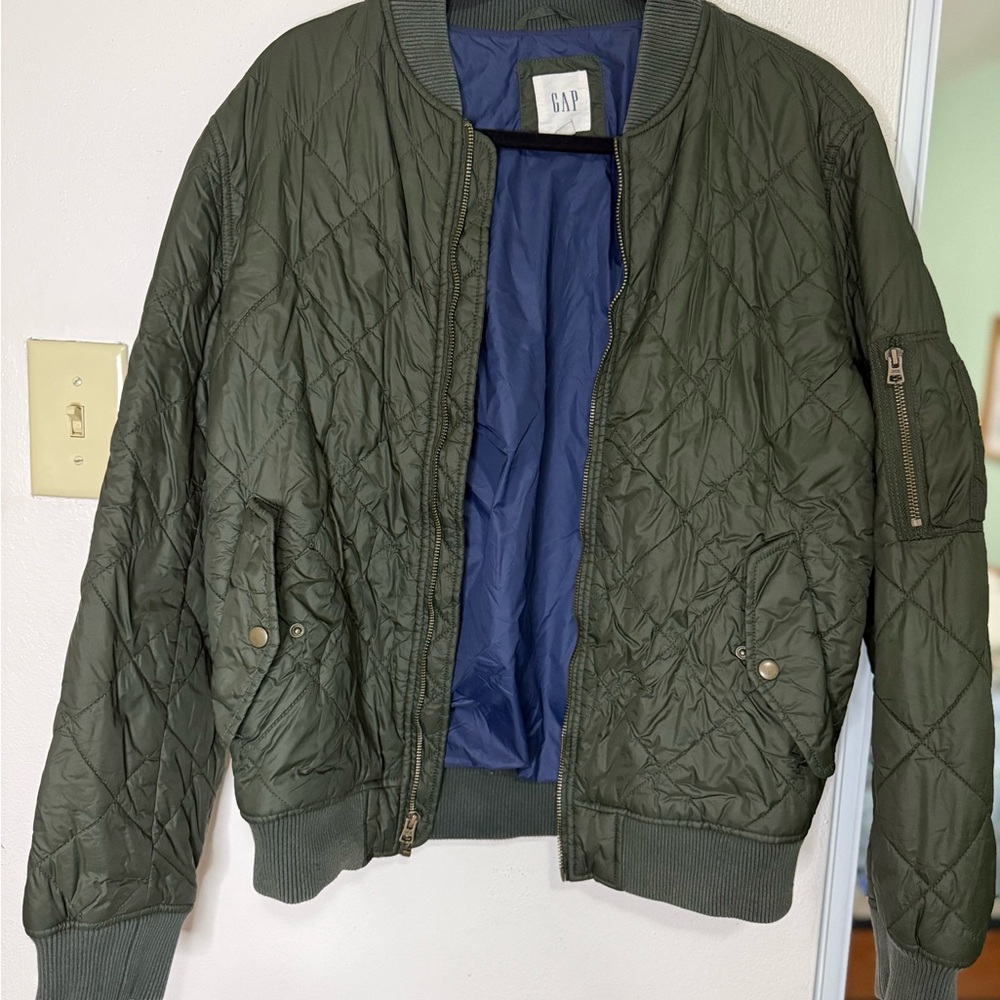 Men’s GAP Green Quilted Bomber Jacket